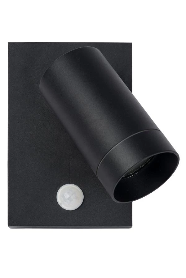 Lucide TAYLOR - Wall spotlight / Wall light Indoor/Outdoor - 1xGU10 - IP54 - Motion Sensor - Black - turned off